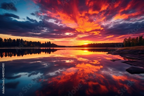 the most beautiful sunset you can imagine with vibrant colors - background stock concepts