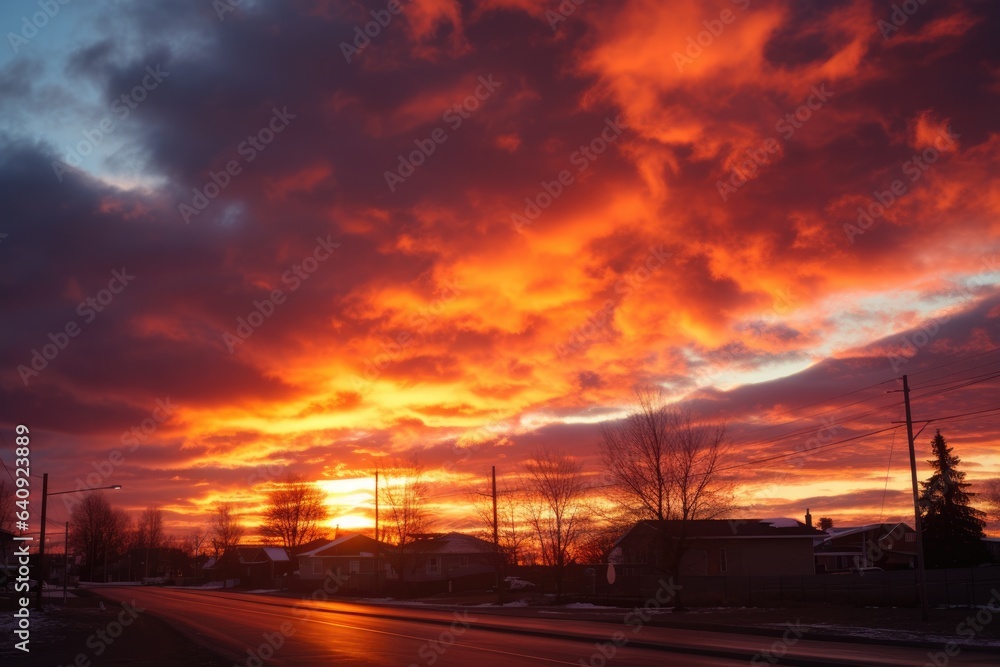 sunset behind the clouds for sky replacements with vibrant colors - background stock concepts