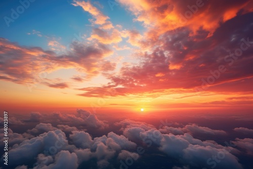 sunset behind the clouds for sky replacements with vibrant colors - background stock concepts © 4kclips