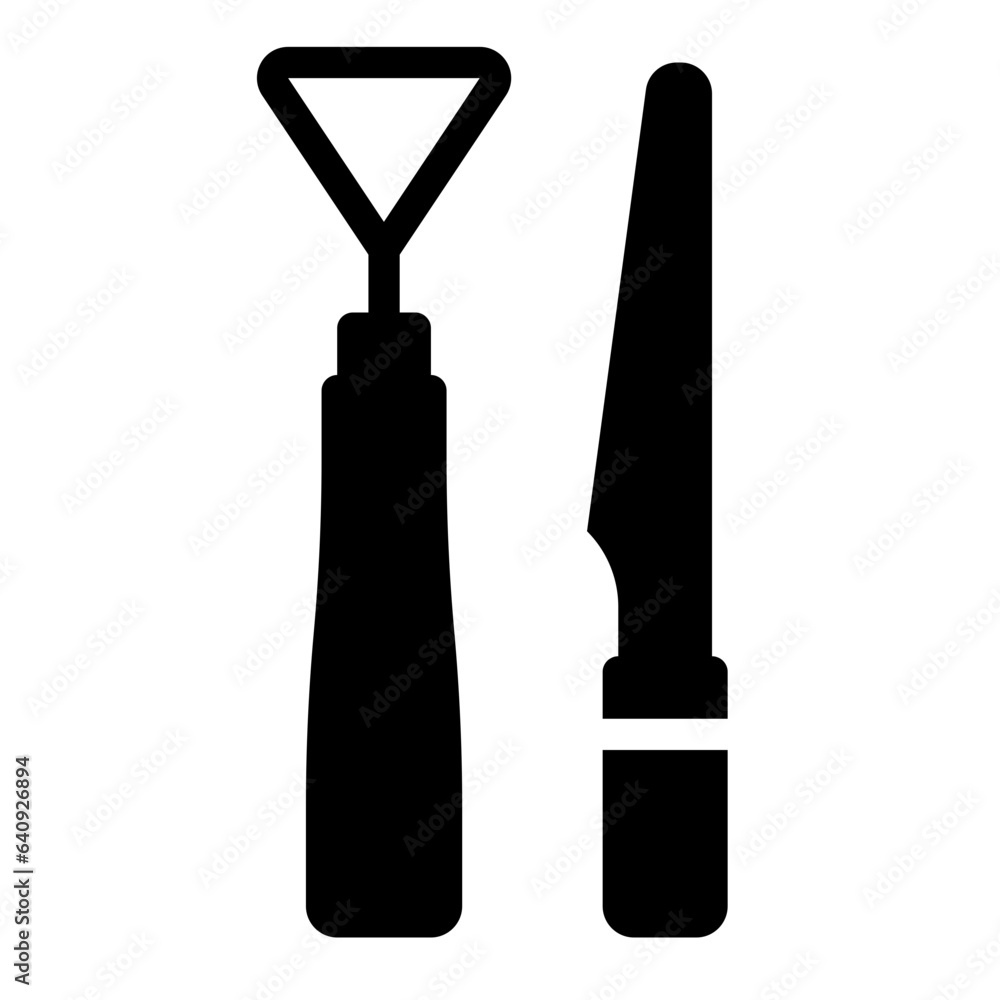 Tools for pottery and ceramics solid glyph icon