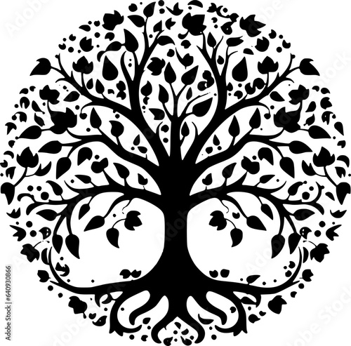 Tree | Black and White Vector illustration