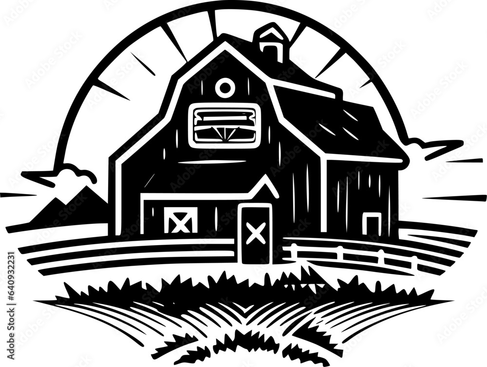Farmhouse - Minimalist and Flat Logo - Vector illustration Farmhouse - Minimalist and Flat Logo - Vector illustration