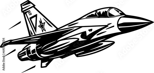 Fighter Jet | Minimalist and Simple Silhouette - Vector illustration