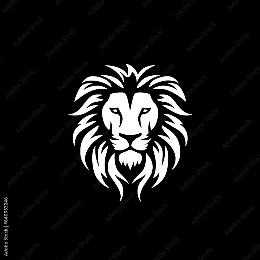 Lion | Black and White Vector illustration