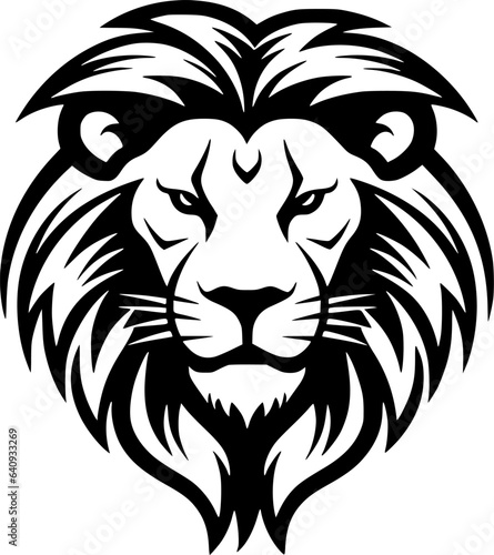 Lion - Black and White Isolated Icon - Vector illustration