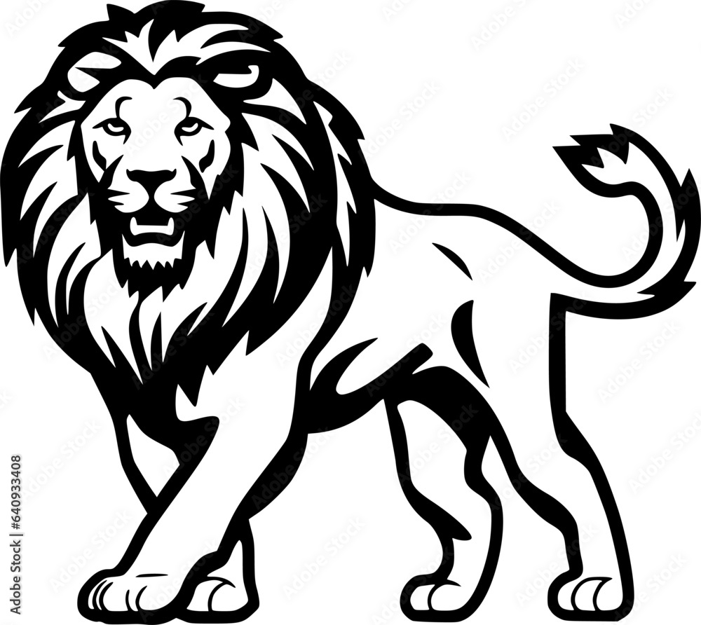 Fototapeta premium Lion | Minimalist and Simple Silhouette - Vector illustration