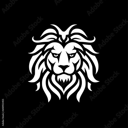 Lion - Black and White Isolated Icon - Vector illustration