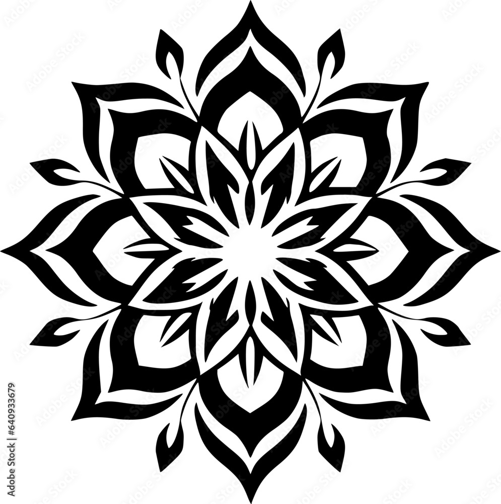 Mandala | Minimalist and Simple Silhouette - Vector illustration