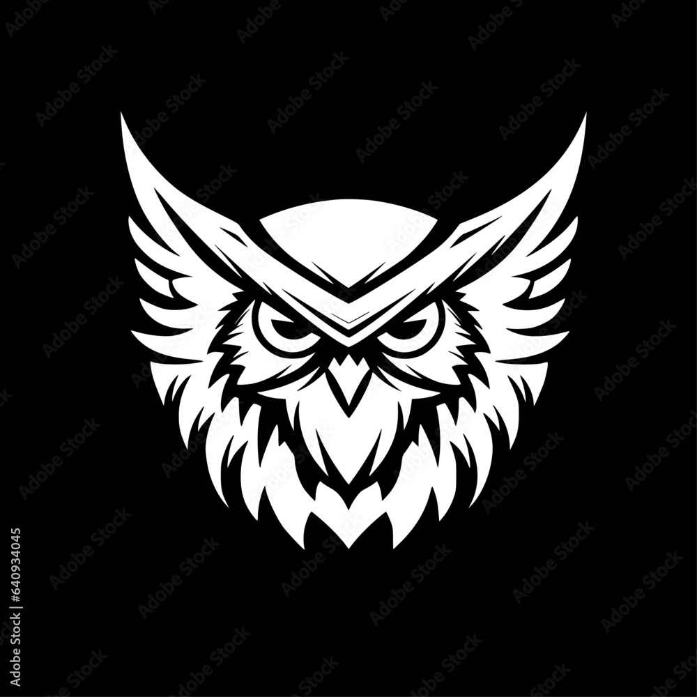 Owl | Black and White Vector illustration Owl | Black and White Vector illustration