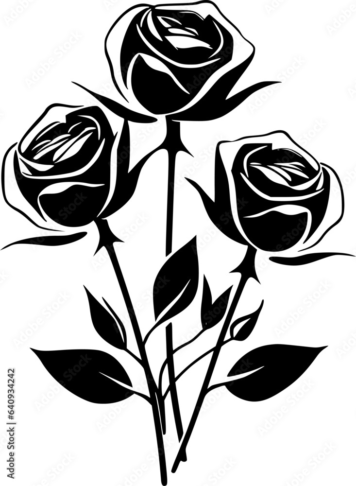 Obraz premium Roses - High Quality Vector Logo - Vector illustration ideal for T-shirt graphic