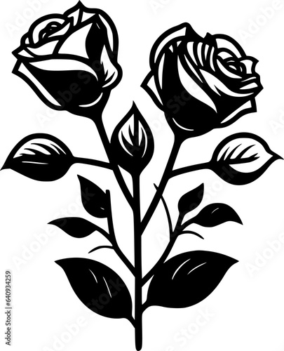 Roses | Minimalist and Simple Silhouette - Vector illustration