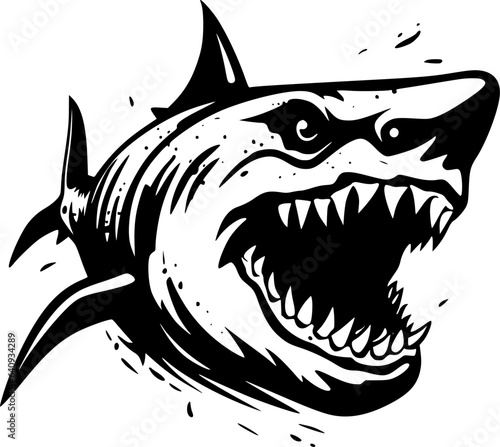 Shark - Minimalist and Flat Logo - Vector illustration