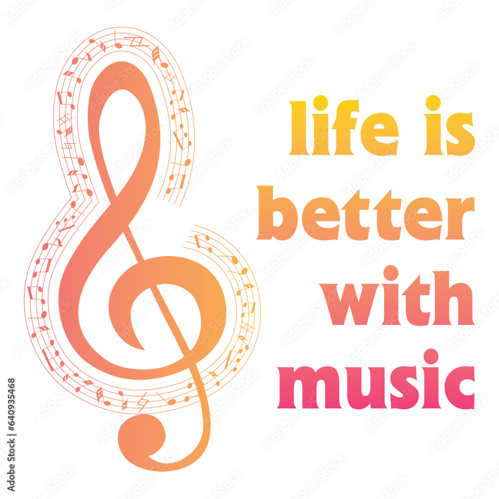 Fototapeta premium Life Is Better With Music Theory Musician Teacher T-Shirt