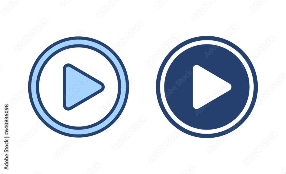Play icon vector. Play button sign and symbol Play icon vector. Play button sign and symbol