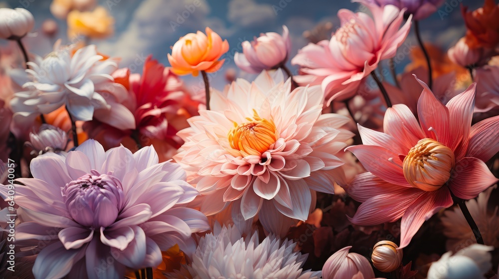 Beautiful delicate flowers. Generative AI. Beautiful delicate flowers. Generative AI.