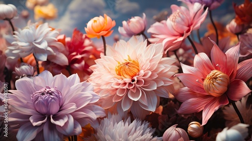 Beautiful delicate flowers. Generative AI.  © Elle Arden 