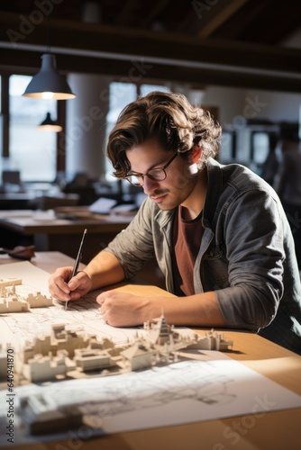 Young male architect workin...
