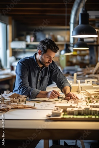 Young male architect workin...