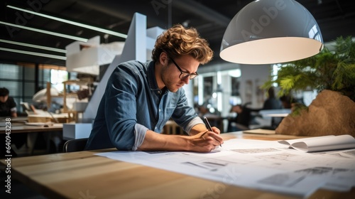 Young male architect workin...
