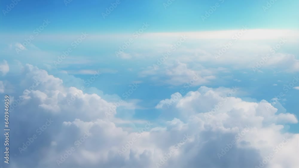 blue sky with clouds in anime style. video looping animated