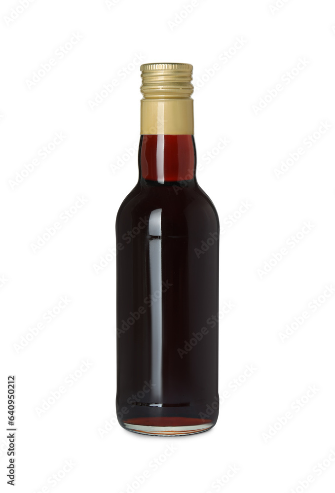 Bottle of delicious syrup for coffee isolated on white Bottle of delicious syrup for coffee isolated on white