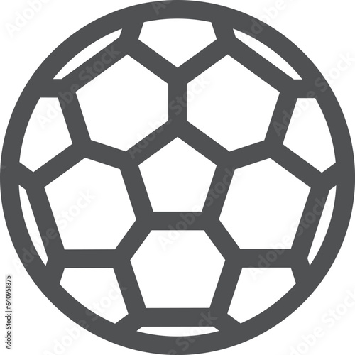 シンプルなスポーツ用品の線画単品アイコン　サッカーボール