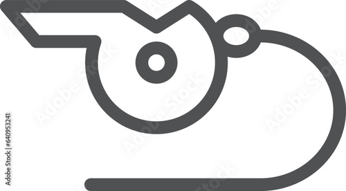 シンプルなスポーツ用品の線画単品アイコン　笛