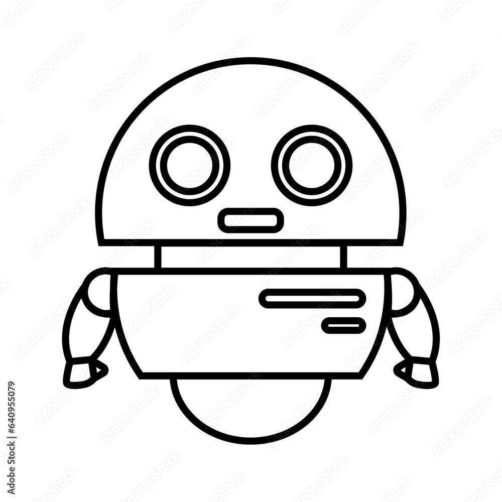 Outline of an isolated robot toy icon Vector Outline of an isolated robot toy icon Vector