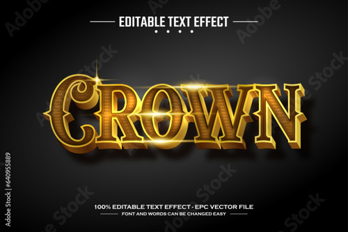 Crown 3D editable text effect template