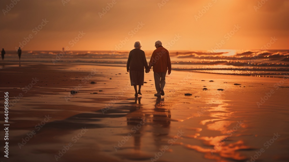 Silhouetted Couple in Love on the Serene Beach at Sunset, Perfect for Romantic Getaways and Valentine's Day Celebrations. Silhouetted Couple in Love on the Serene Beach at Sunset, Perfect for Romantic Getaways and Valentine's Day Celebrations.