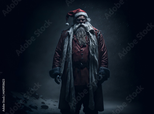 Spooky scary Santa Claus. Horror in the north pole: when Santa Claus turned evil