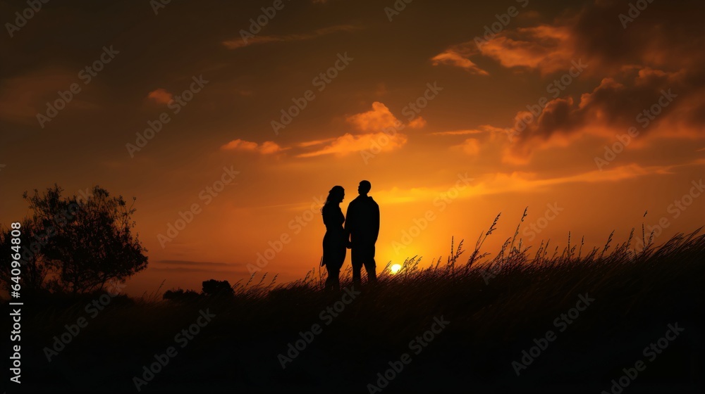 Romantic Sunset Spectrum Clashing Colors Create a Simple Yet Striking Background for a Love-Filled Moment. Generative AI Romantic Sunset Spectrum Clashing Colors Create a Simple Yet Striking Background for a Love-Filled Moment. Generative AI