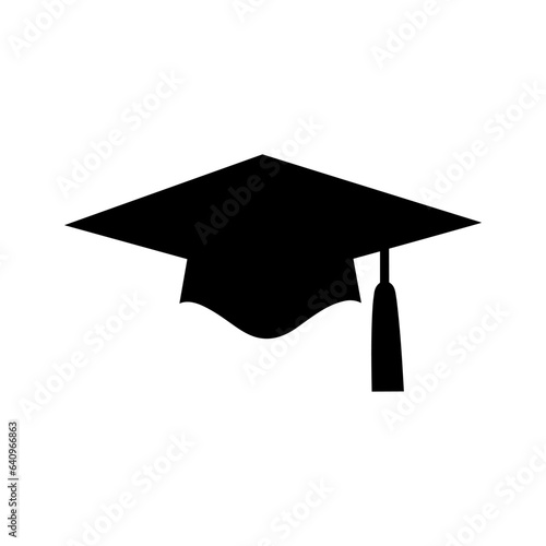 A graduation cap vector set in flat style isolated on white background