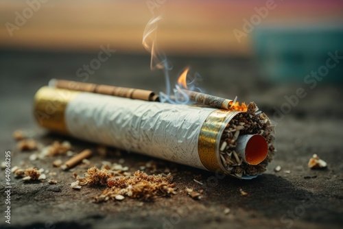 A weathered cigarette, showcasing the texture and subtle variations in color