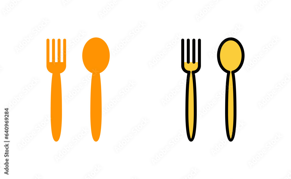 spoon and fork icon set for web and mobile app. spoon, fork and knife icon vector. restaurant sign and symbol spoon and fork icon set for web and mobile app. spoon, fork and knife icon vector. restaurant sign and symbol