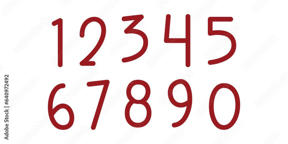 Number line set vector font alphabet, modern dynamic flat design with brilliant colorful for your unique elements design.