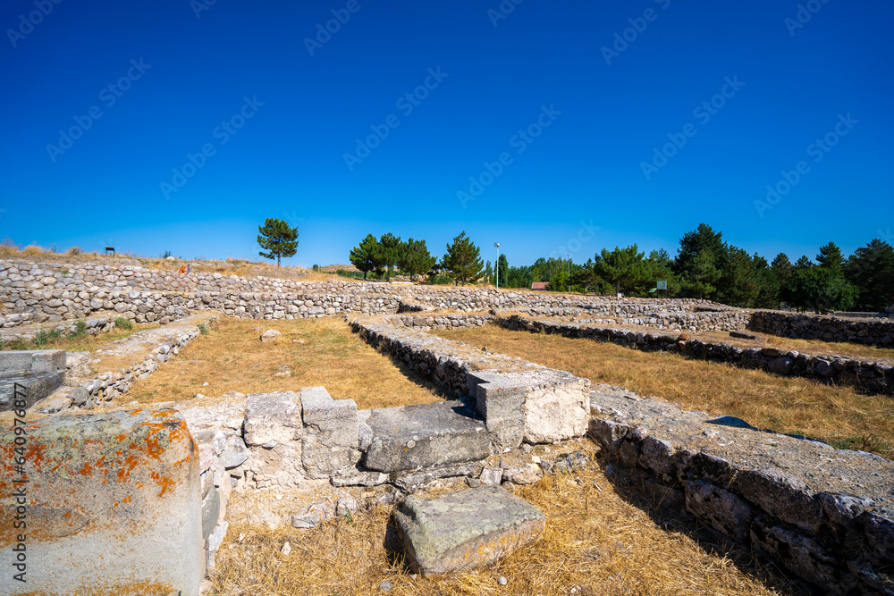 Historical ruins in Alacahoyuk. Alacahoyuk is the site of a Neolithic and Hittite settlement.