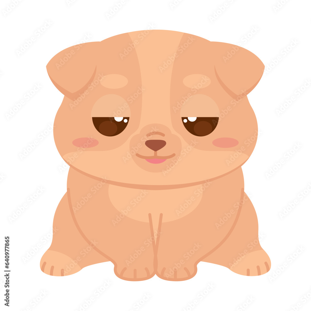 Isolated cute asleep dog character Vector Isolated cute asleep dog character Vector