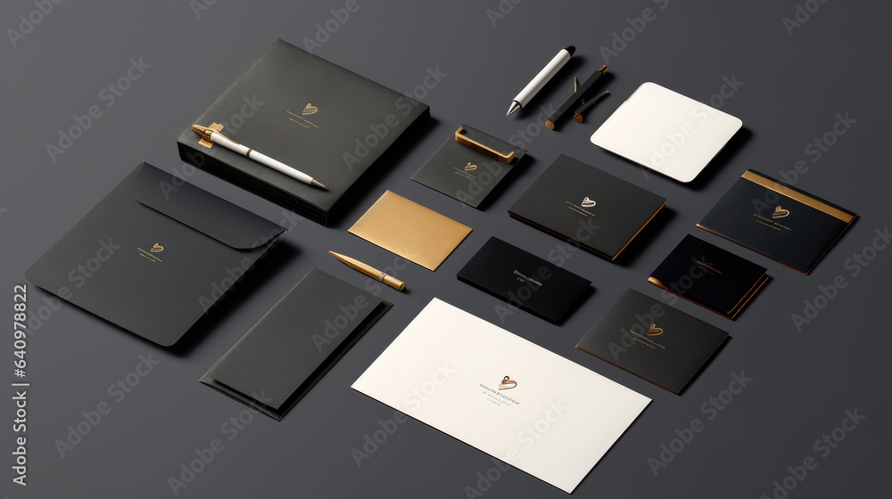 Top-view snapshot of a corporate stationery set mockup Top-view snapshot of a corporate stationery set mockup
