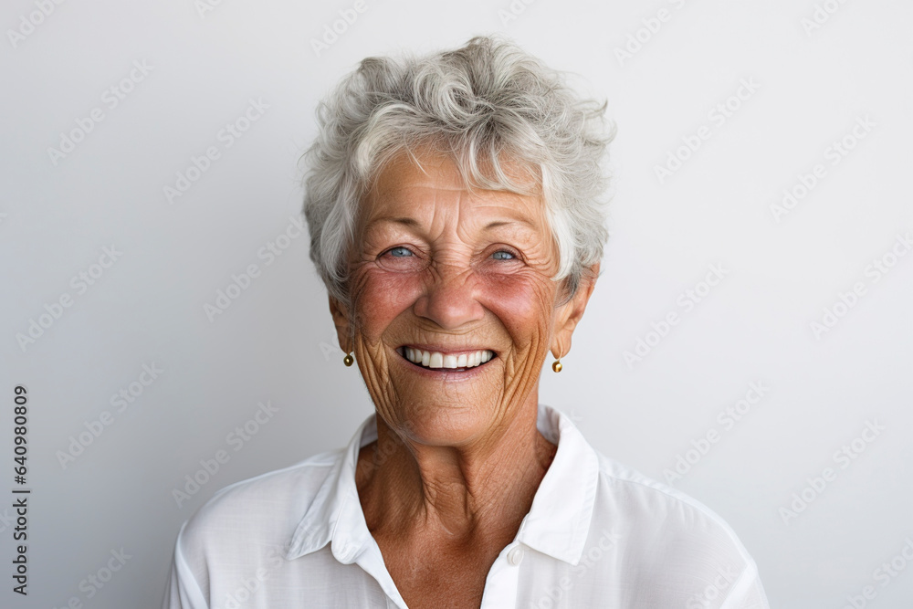 Portrait of happy elderly woman Portrait of happy elderly woman