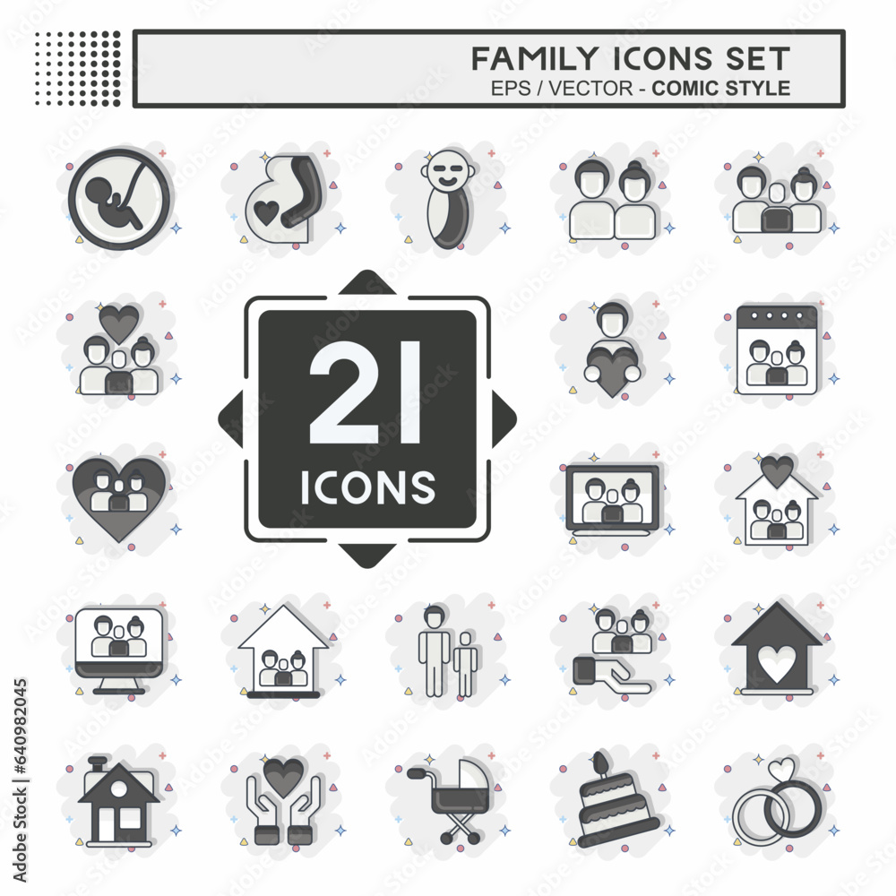 Icon Set Family. related to Love symbol. simple design editable. simple illustration Icon Set Family. related to Love symbol. simple design editable. simple illustration