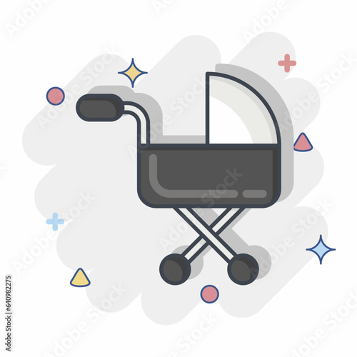 Icon Baby Carriage. related to Family symbol. simple design editable. simple illustration
