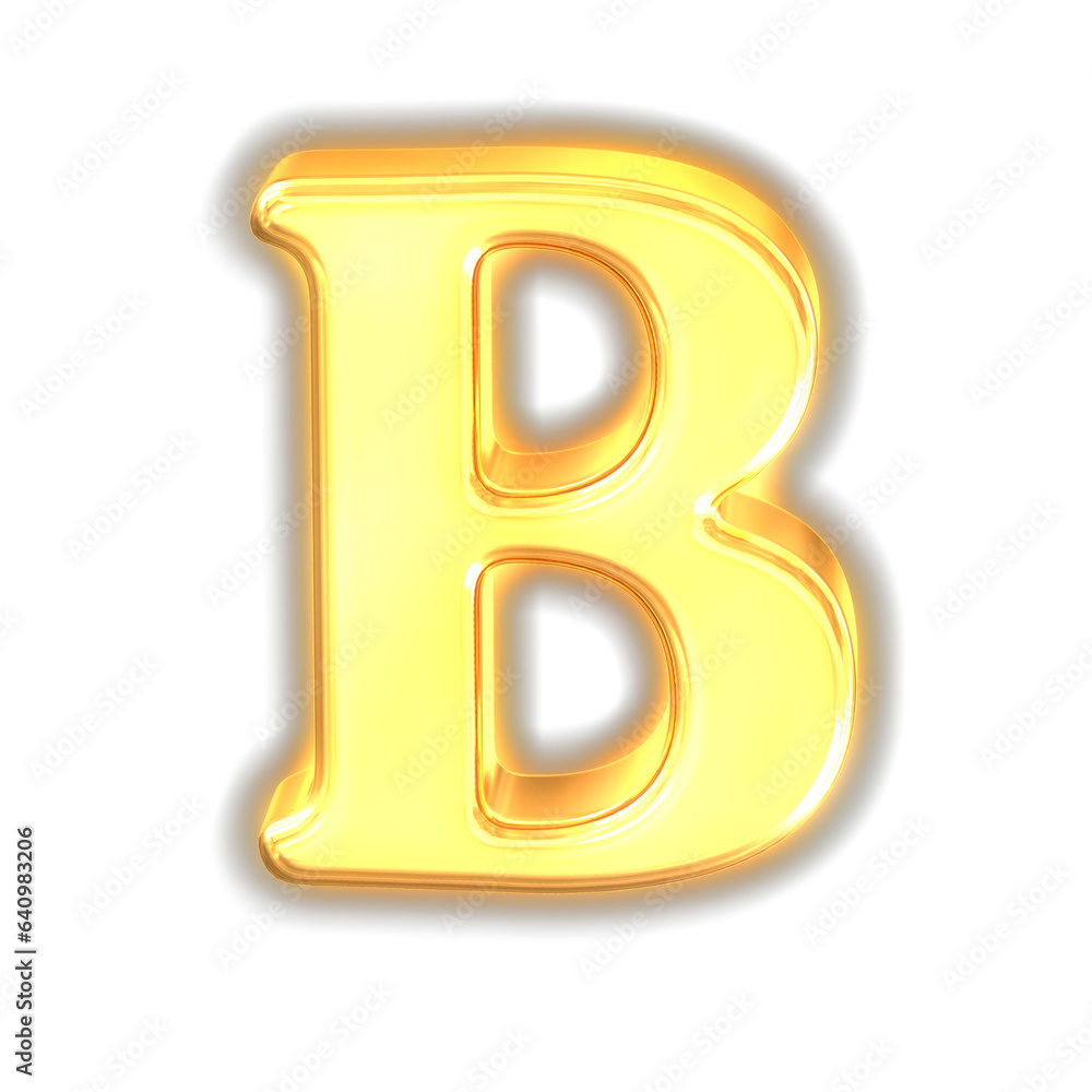 Symbol made of glowing gold. letter b Symbol made of glowing gold. letter b