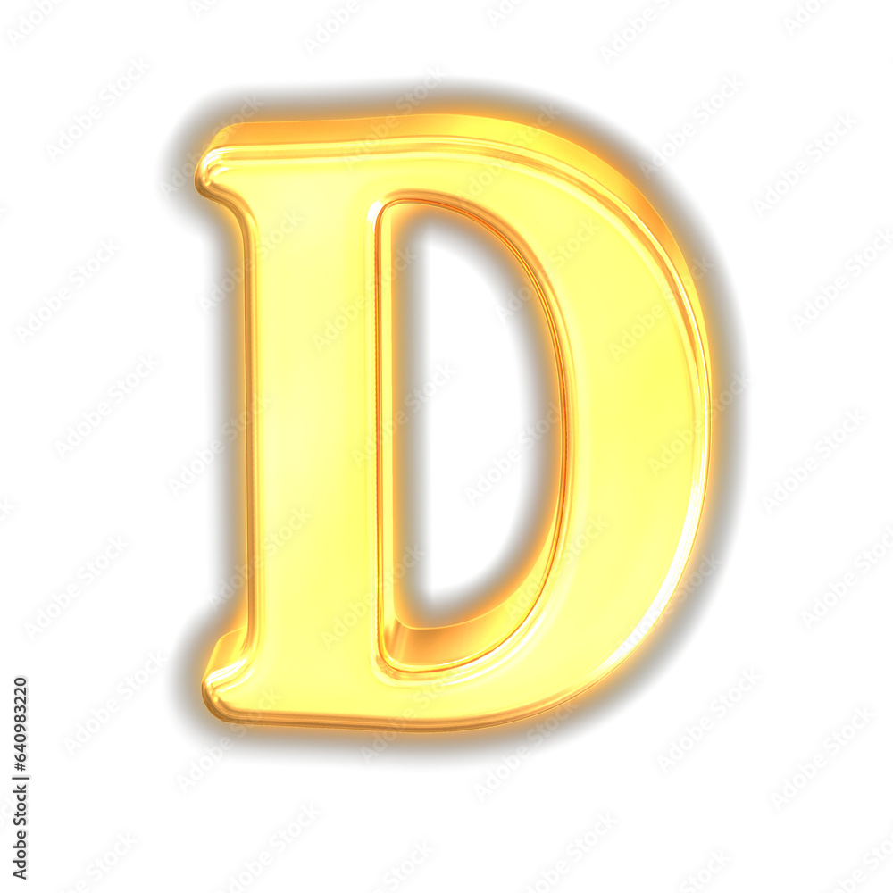 Symbol made of glowing gold. letter d Symbol made of glowing gold. letter d