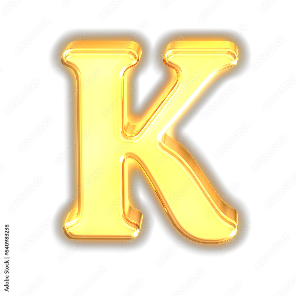 Symbol made of glowing gold. letter k Symbol made of glowing gold. letter k