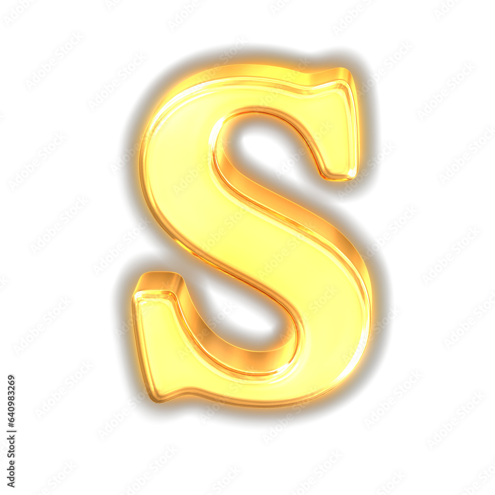 Symbol made of glowing gold. letter s Symbol made of glowing gold. letter s