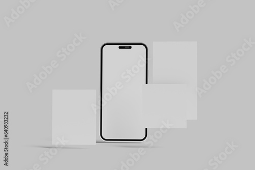 Phone Mockup with Blank Social Media Posts Template. Present Your Products and Branding.