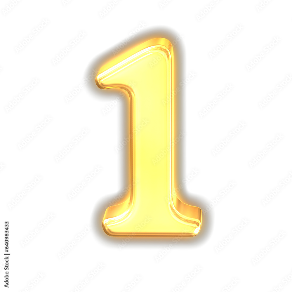 Symbol made of glowing gold. number 1 Symbol made of glowing gold. number 1
