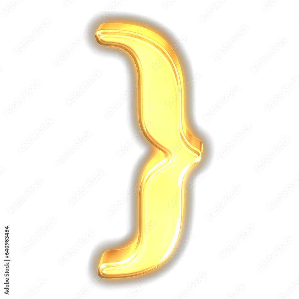 Symbol made of glowing gold Symbol made of glowing gold