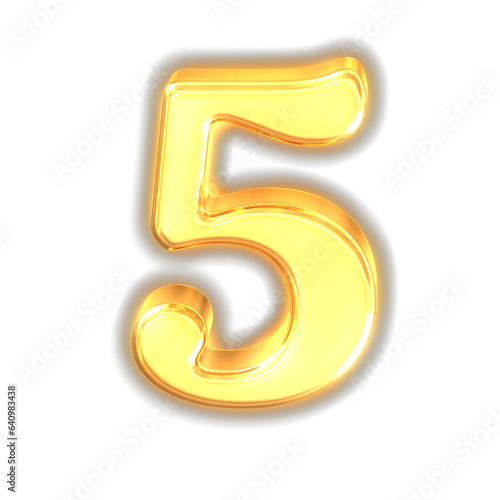 Wallpaper Mural Symbol made of glowing gold. number 5 Torontodigital.ca